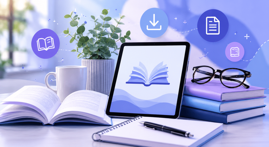 Digital library with financial resources, downloadable guides and educational tools for managing debt and personal finances.